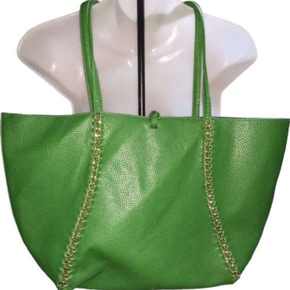 BCBG Green BG  Tote Bag Pebbled Green - Picture 2 of 3
